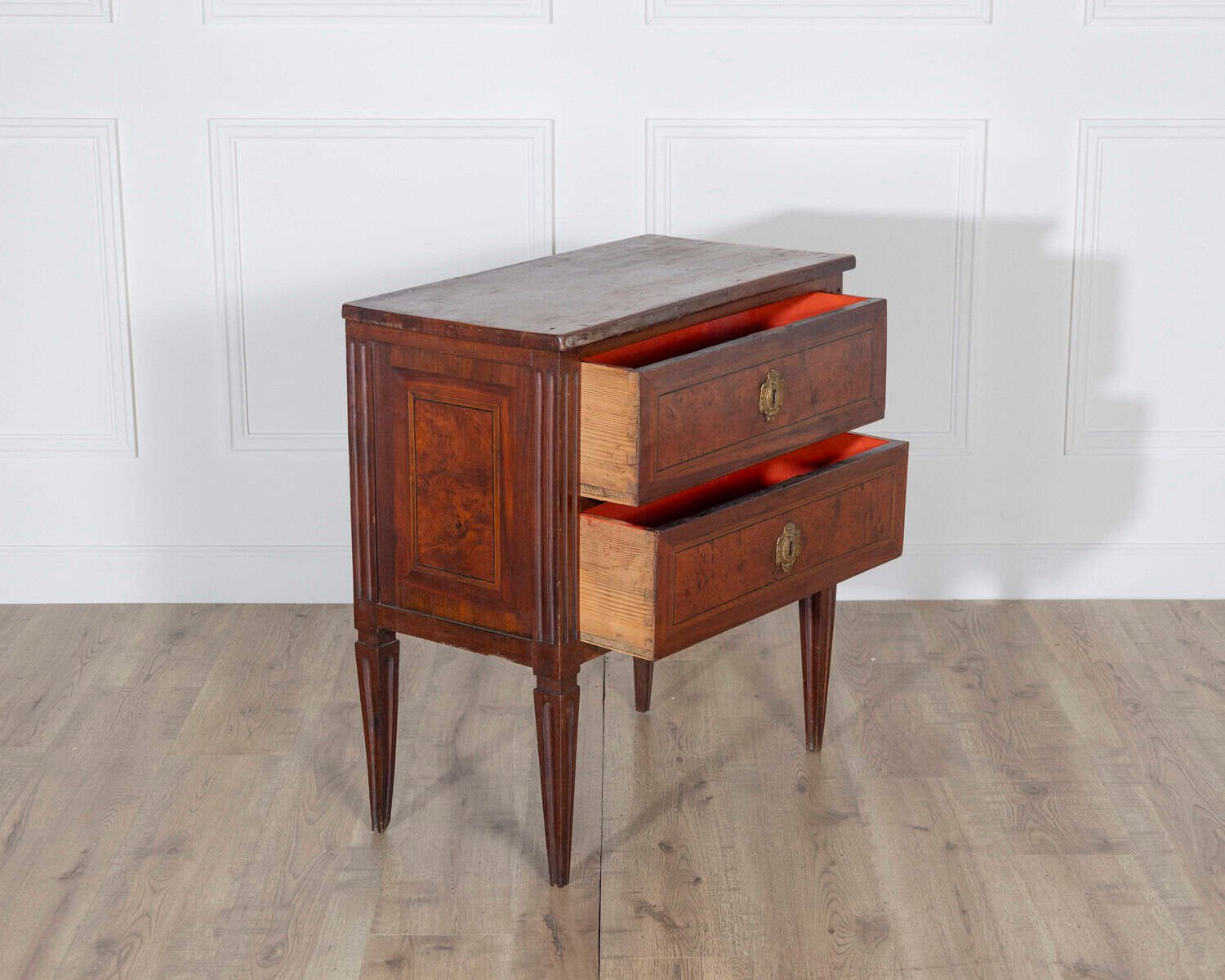 Small Italian Walnut Chest of Drawers with Two Drawers, Late 18th–Early 19th Century - JAA