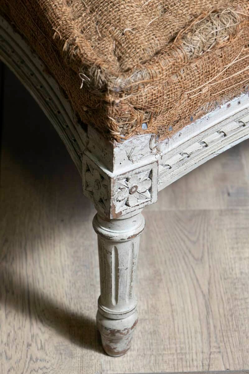 On Hold - 19th Century French Arm Chair and Stool Circa 1870 - JAA