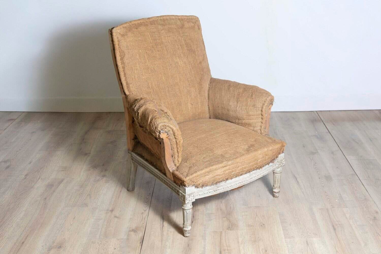 On Hold - 19th Century French Arm Chair and Stool Circa 1870 - JAA