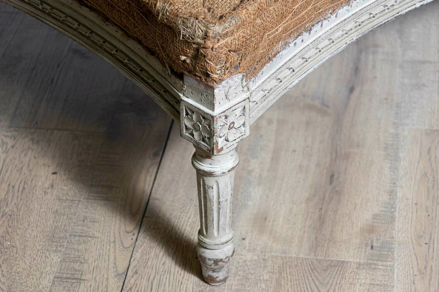 On Hold - 19th Century French Arm Chair and Stool Circa 1870 - JAA