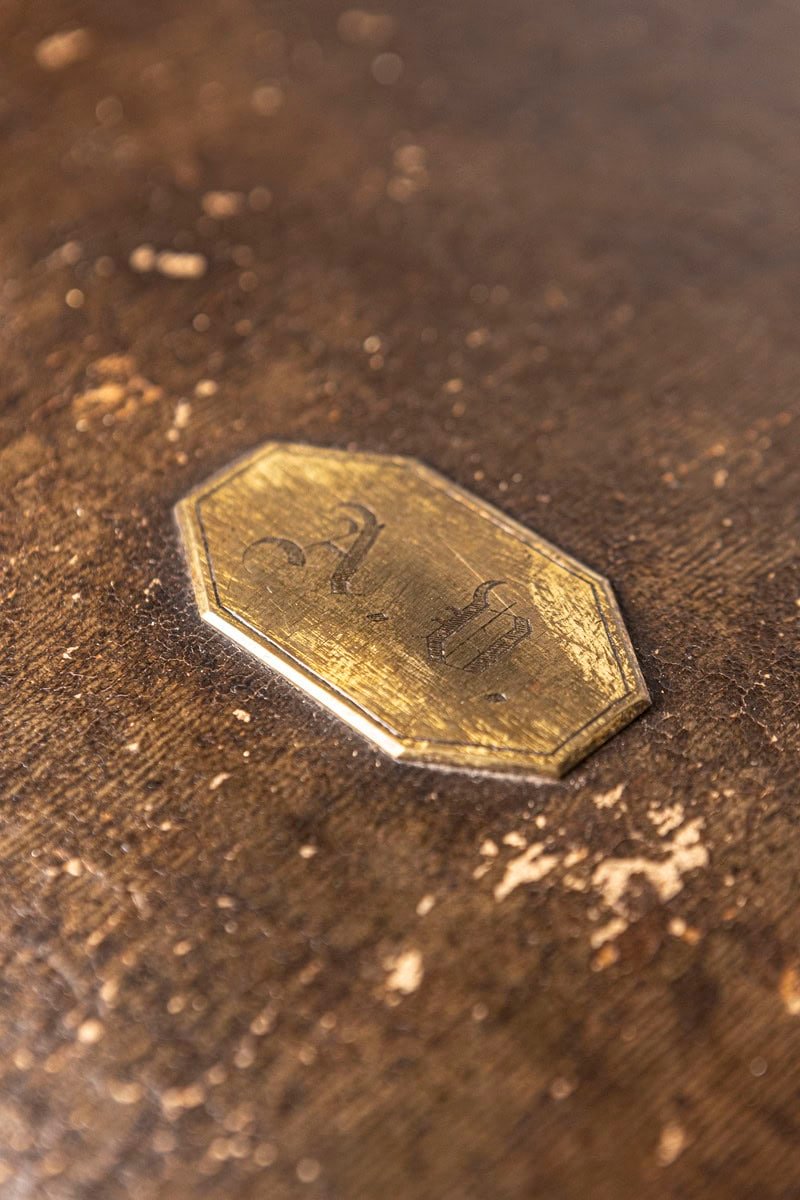 French 19th Century Maison Gellée et Gainier Leather and Brass Decorative Box - JAA