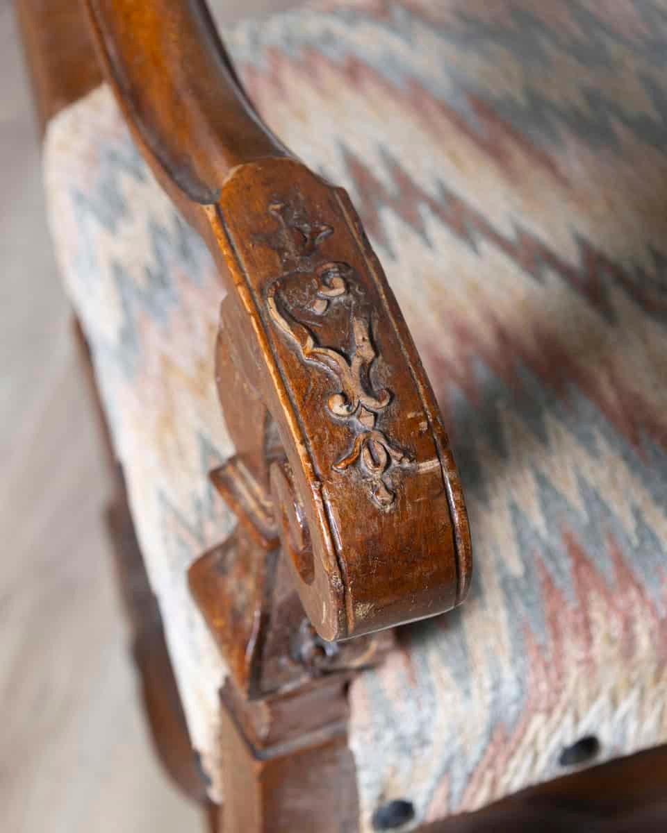 Pair of 18th Century Italian Walnut Arm Chairs - JAA