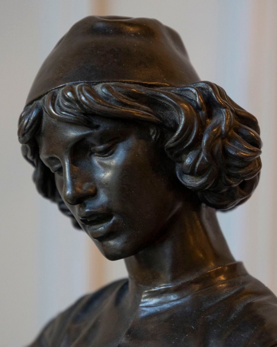 Paul Dubois, “Florentine Singer,” 1865 — Bronze by F. Barbedienne Foundry - JAA