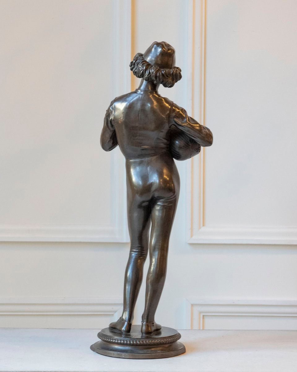 Paul Dubois, “Florentine Singer,” 1865 — Bronze by F. Barbedienne Foundry - JAA