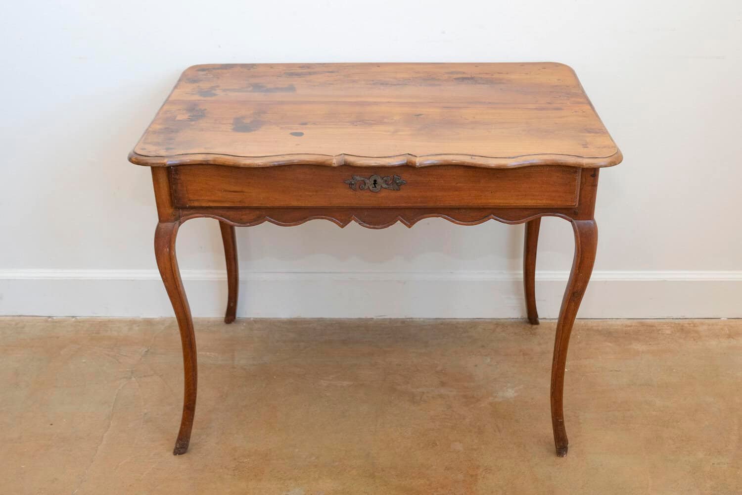 French Louis XV Late 18th Century Cherry Table with Drawer from the Rhône Valley - JAA