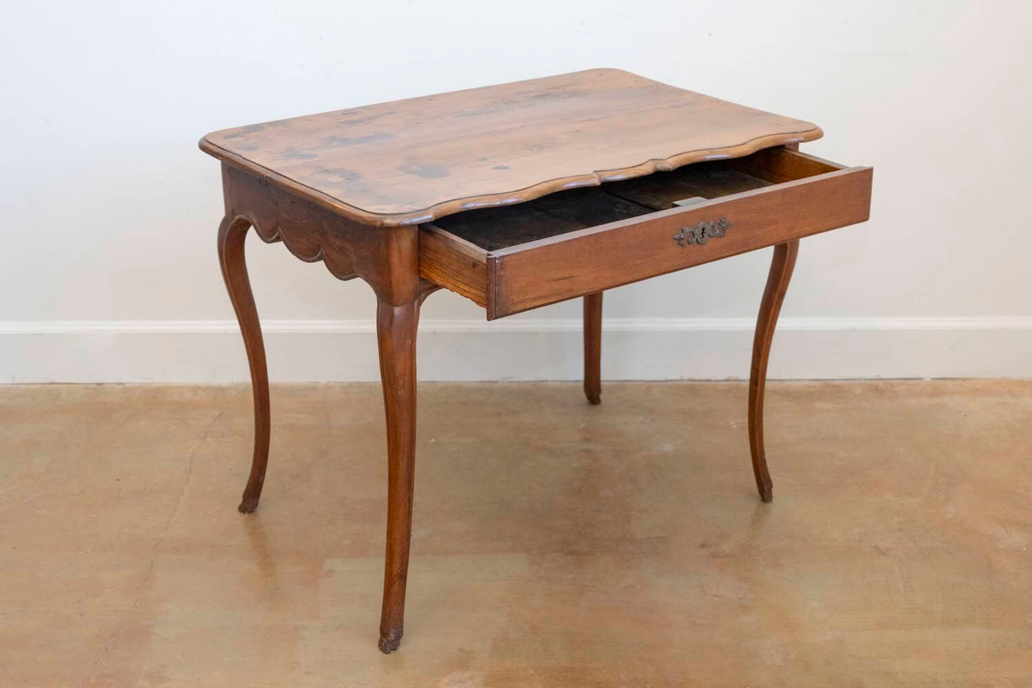 French Louis XV Late 18th Century Cherry Table with Drawer from the Rhône Valley - JAA