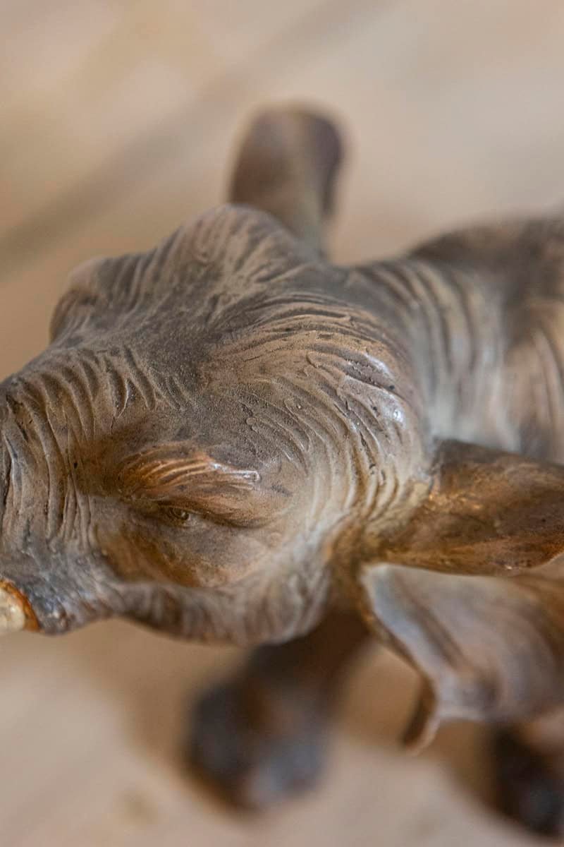 French 19th Century Terracotta Sculpture Depicting a Walking Asian Elephant - JAA