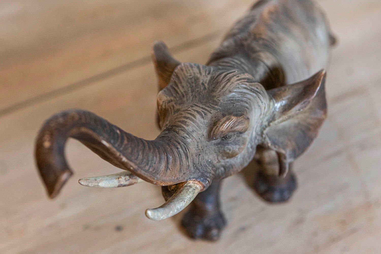 French 19th Century Terracotta Sculpture Depicting a Walking Asian Elephant - JAA