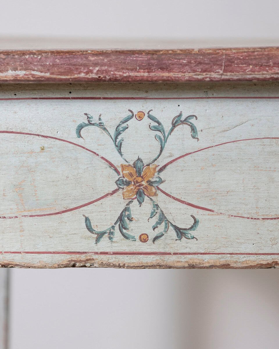 18th Century Lacquered Tuscan Desk Table with Hand Painted Decoration - JAA