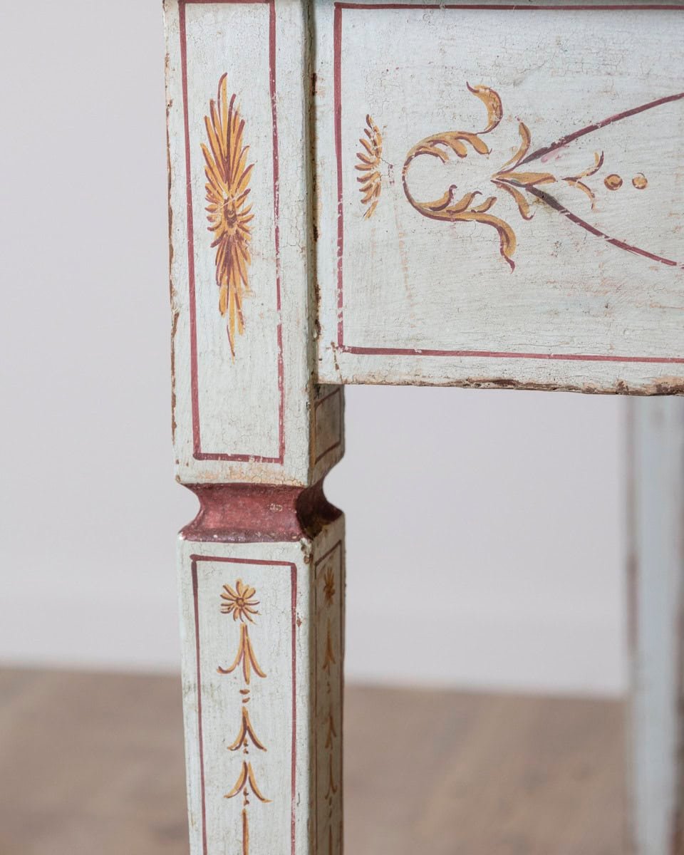 18th Century Lacquered Tuscan Desk Table with Hand Painted Decoration - JAA