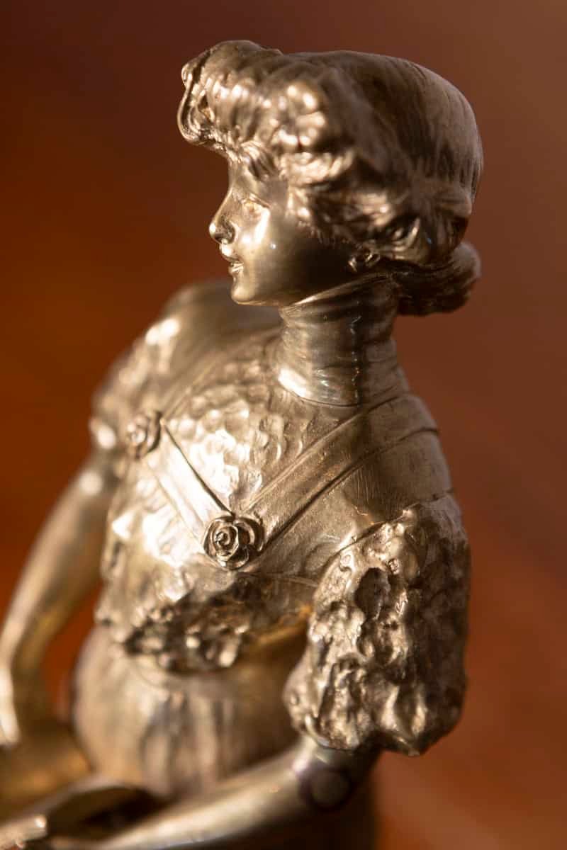 French Early 20th Century Gilded Metal Statue — 