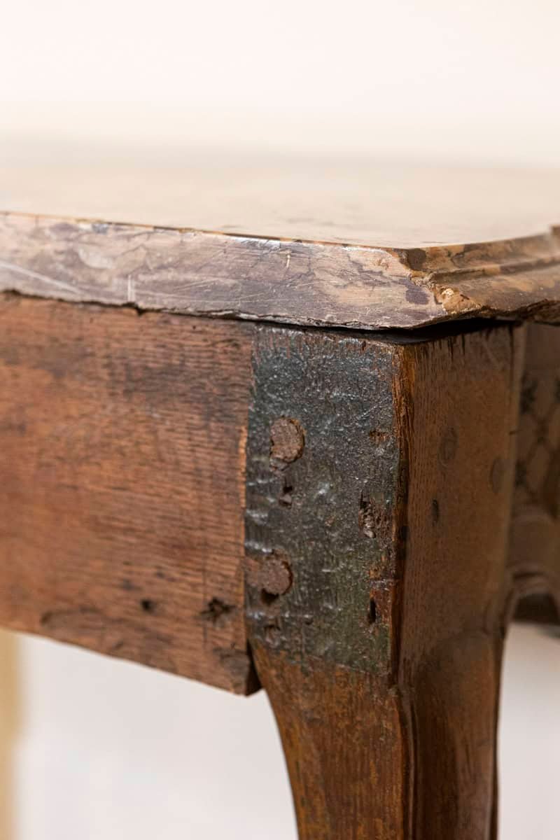 French 1720s Régence Period Walnut Console Table with Original Marble Top - JAA