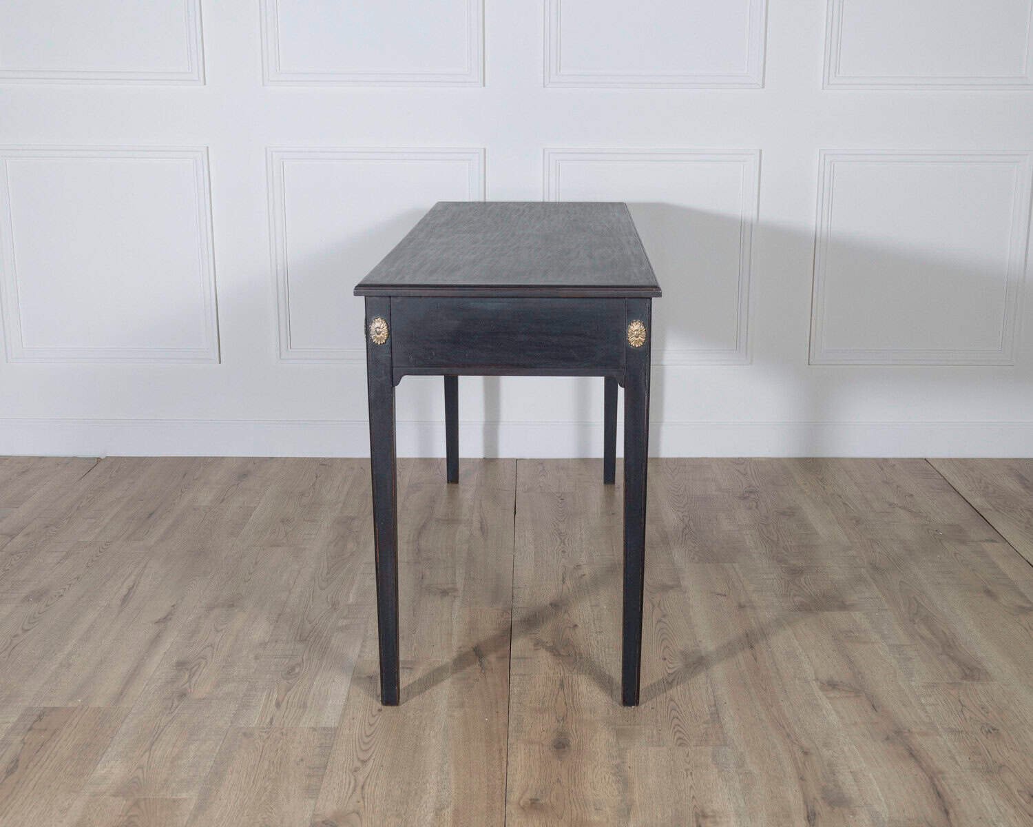 Midcentury Painted Console Table with Drawers and Brass Details, circa 1960 - JAA