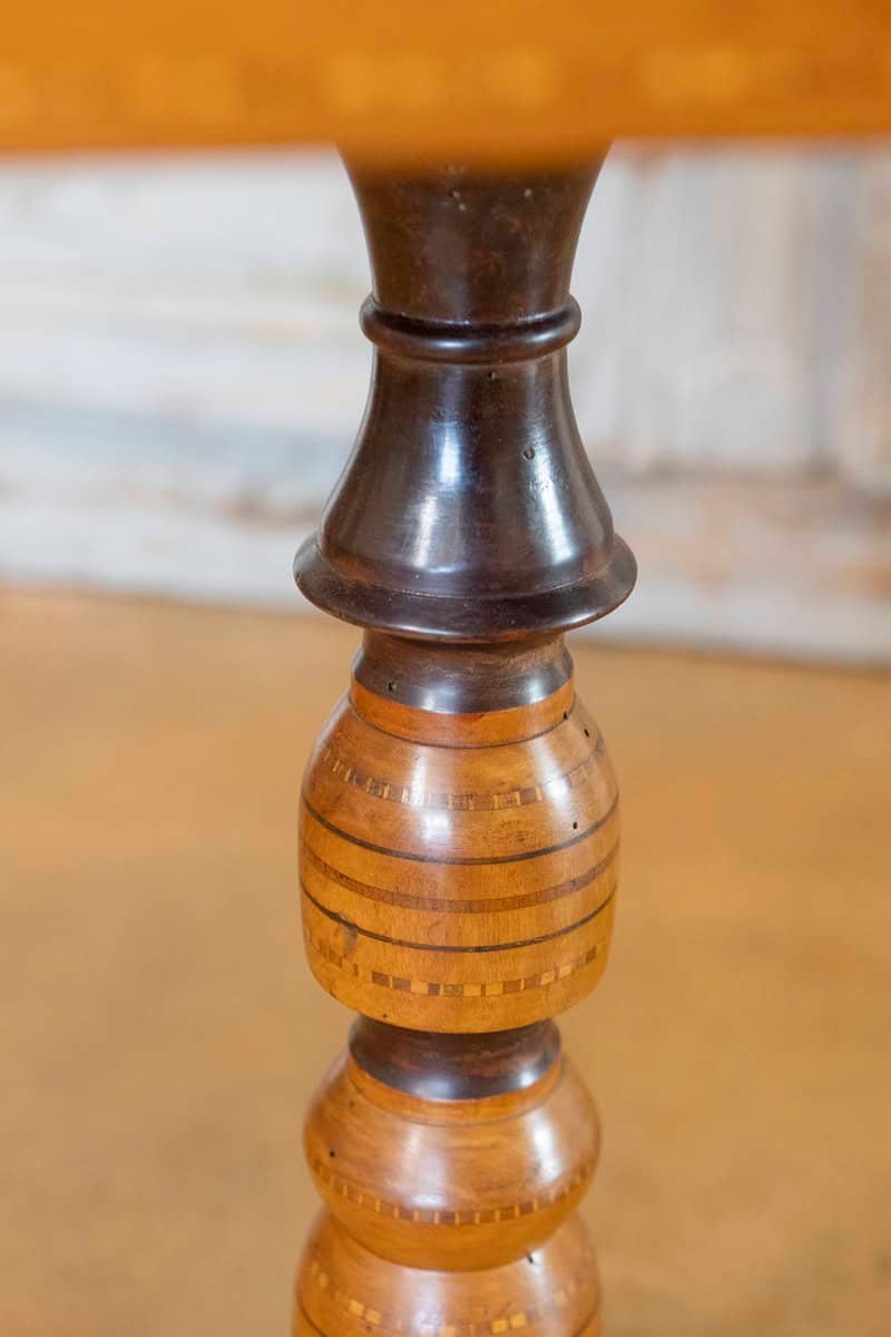 Italian 19th Century Walnut, Mahogany and Ash Game Side Table with Marquetry Top - JAA