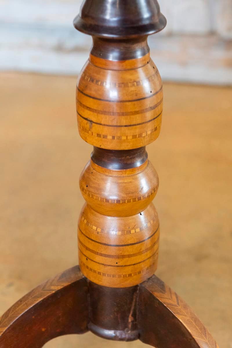 Italian 19th Century Walnut, Mahogany and Ash Game Side Table with Marquetry Top - JAA