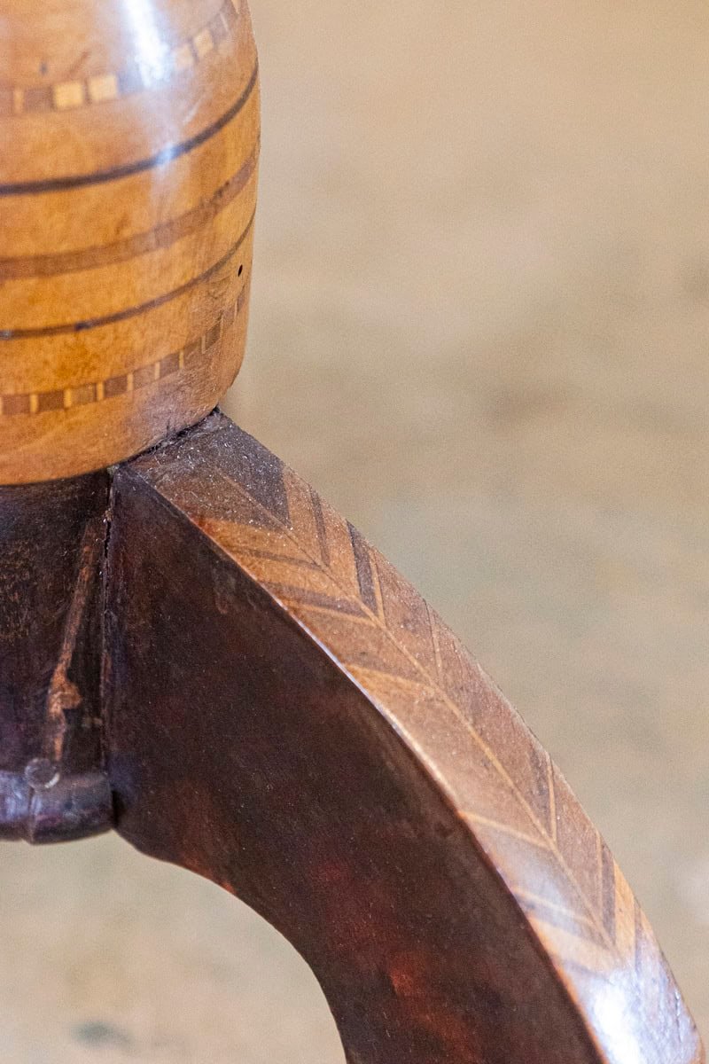 Italian 19th Century Walnut, Mahogany and Ash Game Side Table with Marquetry Top - JAA