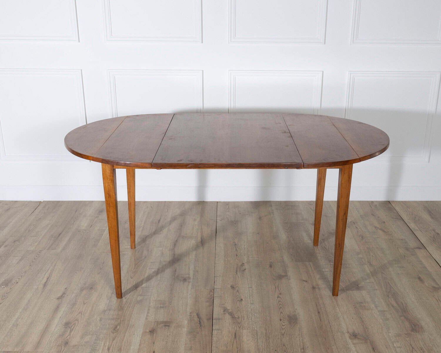 19th Century French Walnut Extension Dining Table with One Leaf - JAA
