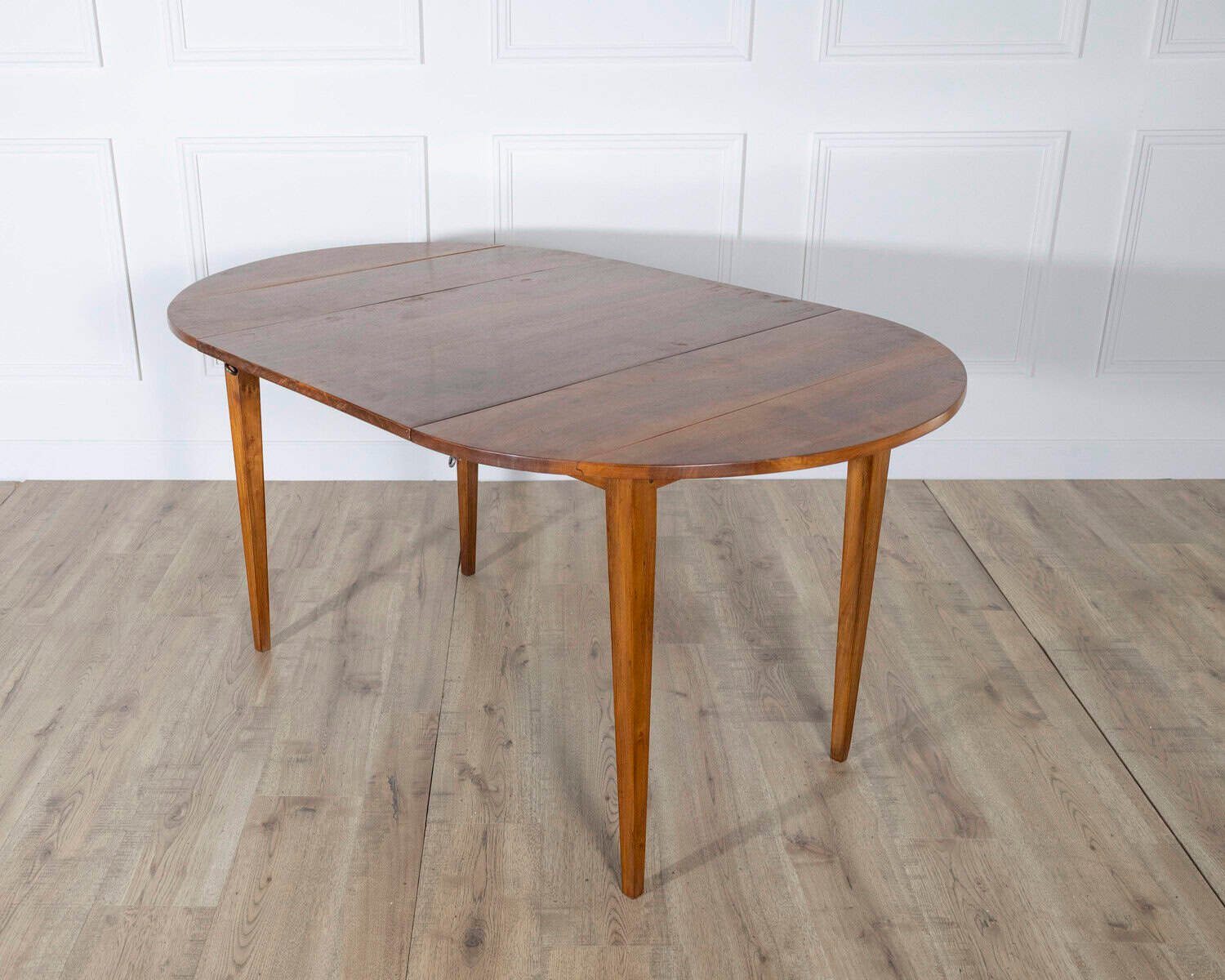 19th Century French Walnut Extension Dining Table with One Leaf - JAA
