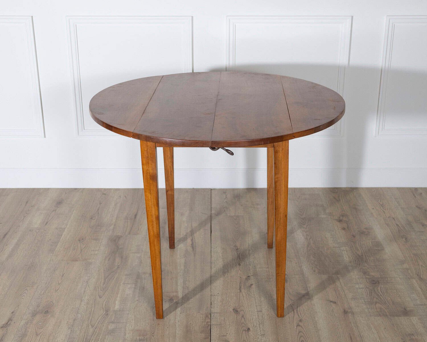 19th Century French Walnut Extension Dining Table with One Leaf - JAA