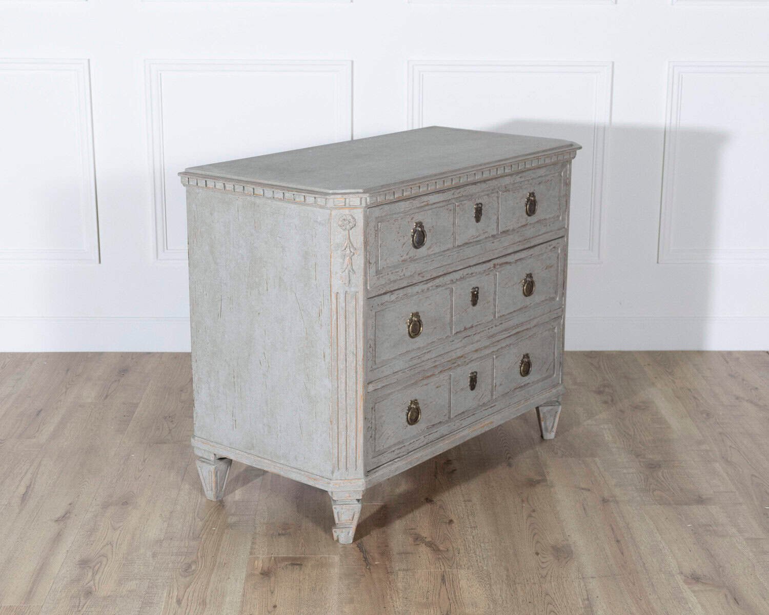 Pair of 19th Century Swedish Gustavian Painted Chests of Drawers - JAA