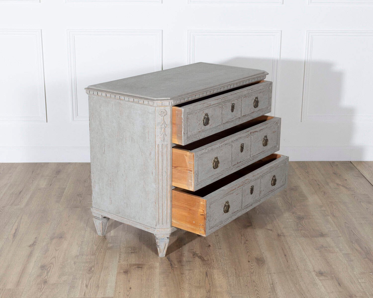 Pair of 19th Century Swedish Gustavian Painted Chests of Drawers - JAA