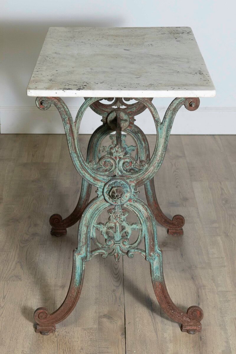 19th Century French Marble Top Bistro Table - JAA