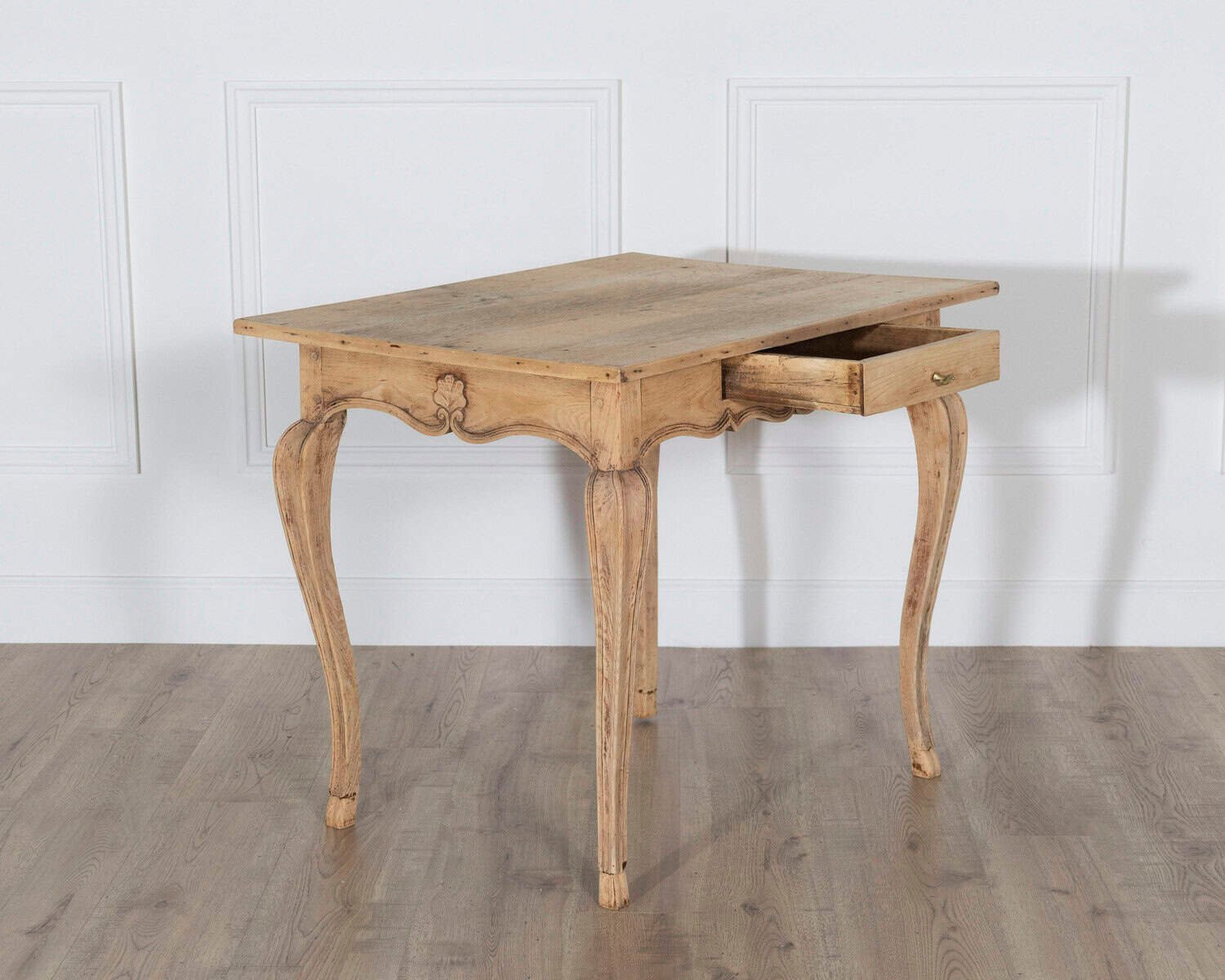 Louis XV Style Writing Table in Natural Oak, 19th Century - JAA