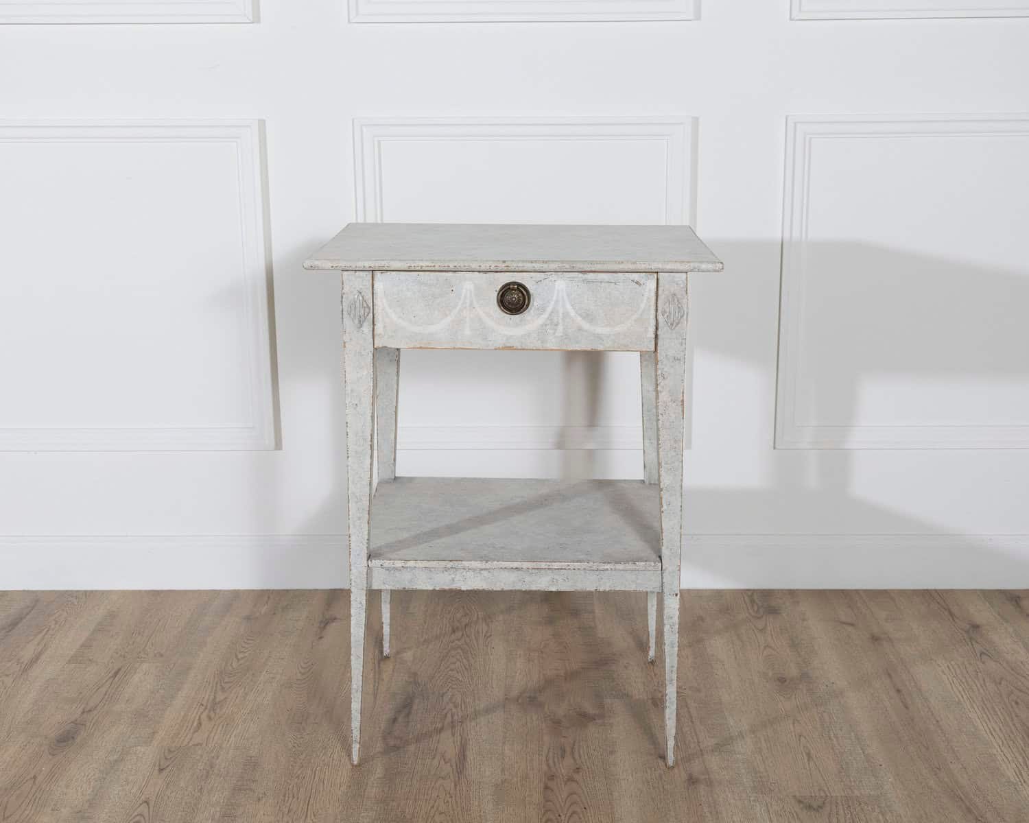 Swedish Gustavian Painted Console Table with Drawer and Shelf, Circa 1860 - JAA
