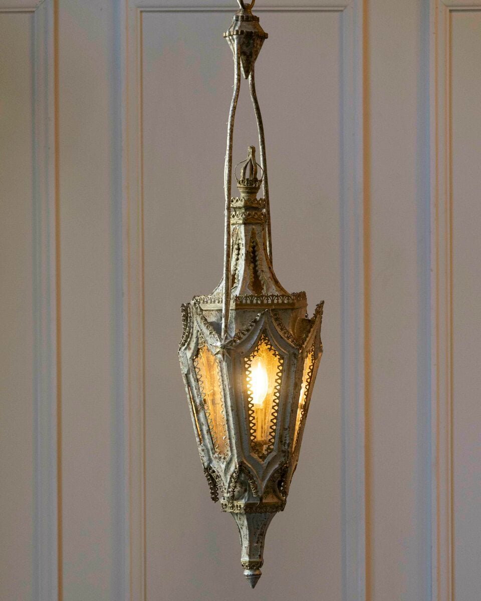 English 19th Century Painted Iron Gothic Revival Period Lanterns - JAA
