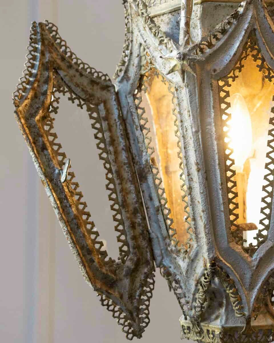 English 19th Century Painted Iron Gothic Revival Period Lanterns - JAA