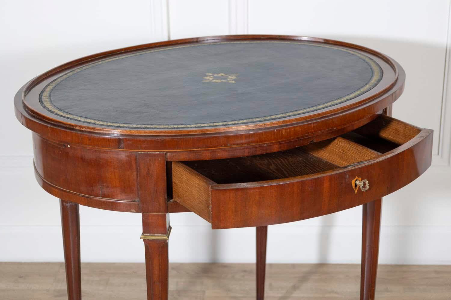 19th Century Louis XVI–Style Multifunction Oval Mahogany Table with Triple Tops - JAA