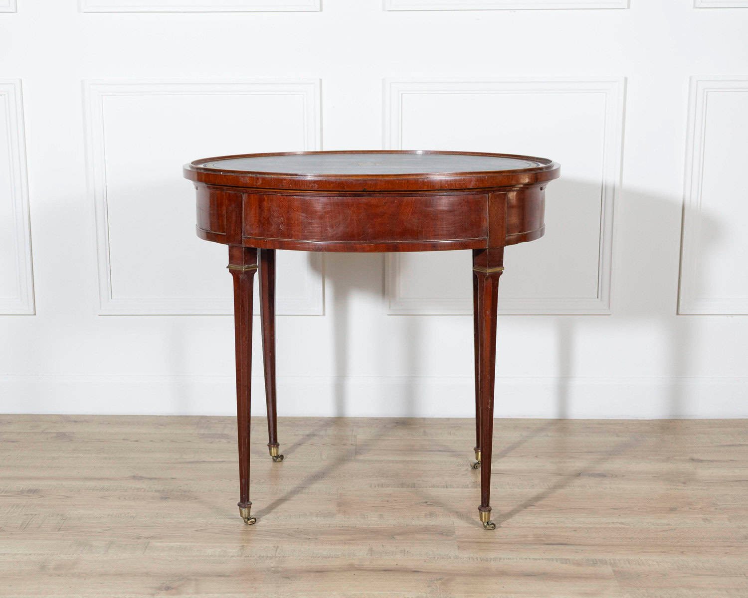 19th Century Louis XVI–Style Multifunction Oval Mahogany Table with Triple Tops - JAA