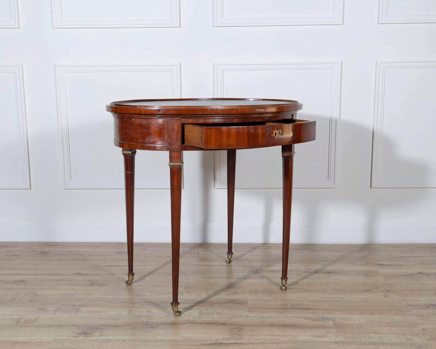 19th Century Louis XVI–Style Multifunction Oval Mahogany Table with Triple Tops - JAA