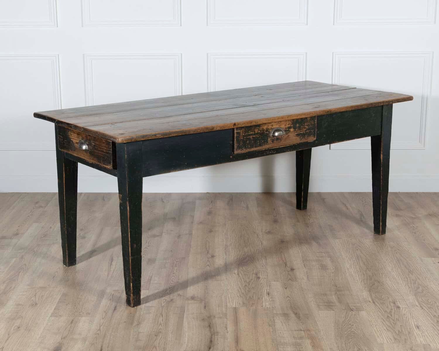 Swedish Antique Country Kitchen Table with Drawers, 19th Century - JAA