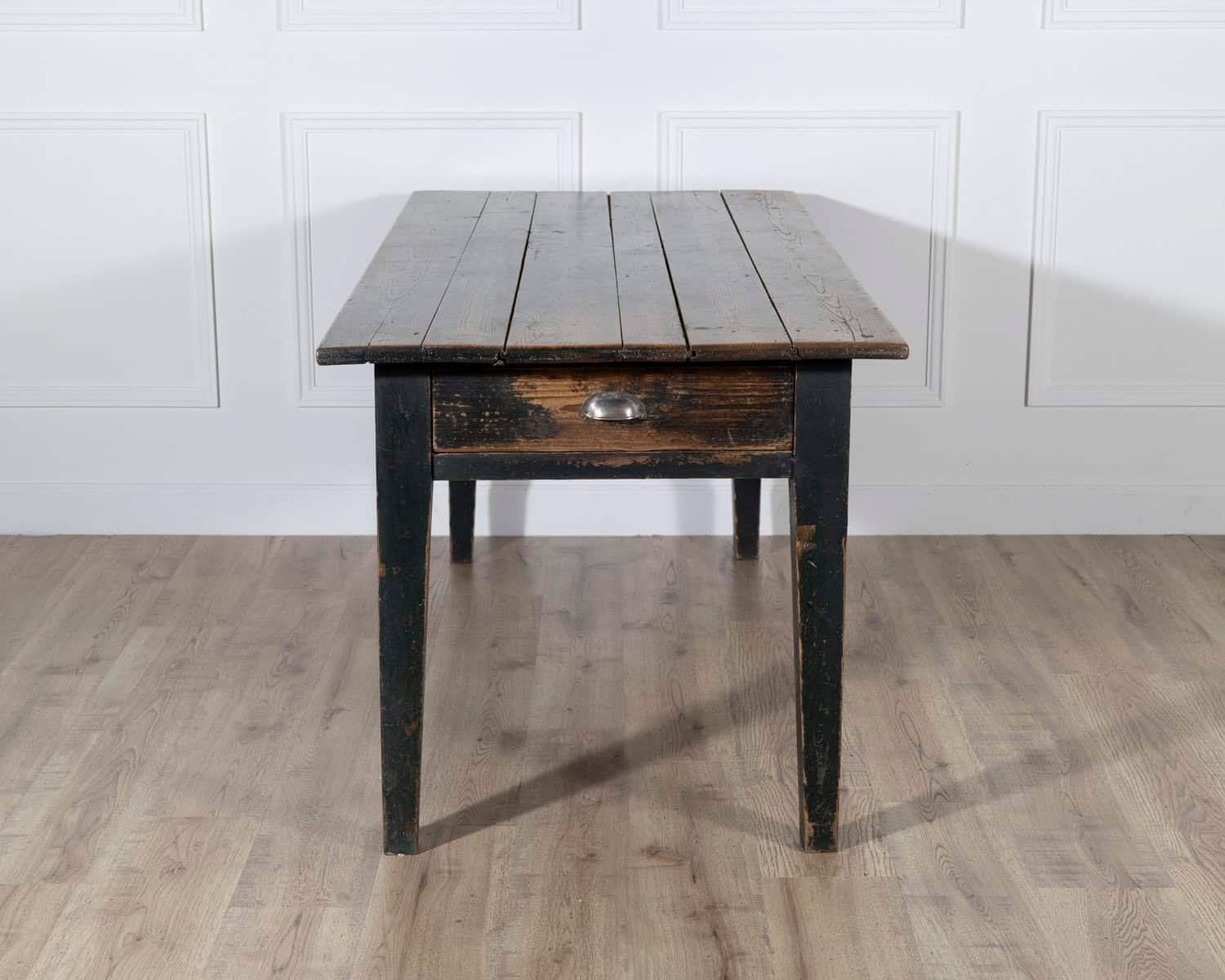 Swedish Antique Country Kitchen Table with Drawers, 19th Century - JAA