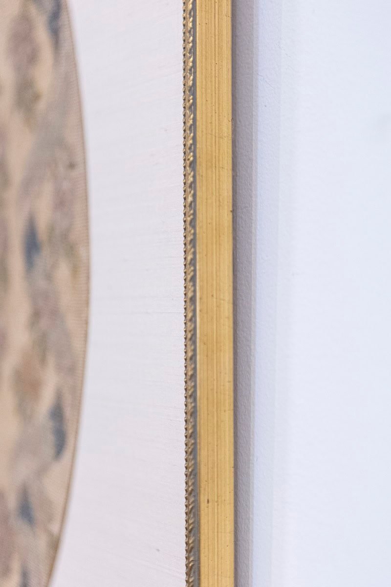 French 19th Century Framed Aubusson Oval Floral Tapestry in Giltwood Frame - JAA