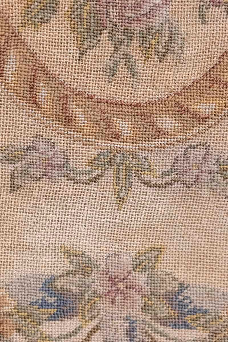 French 19th Century Framed Aubusson Oval Floral Tapestry in Giltwood Frame - JAA