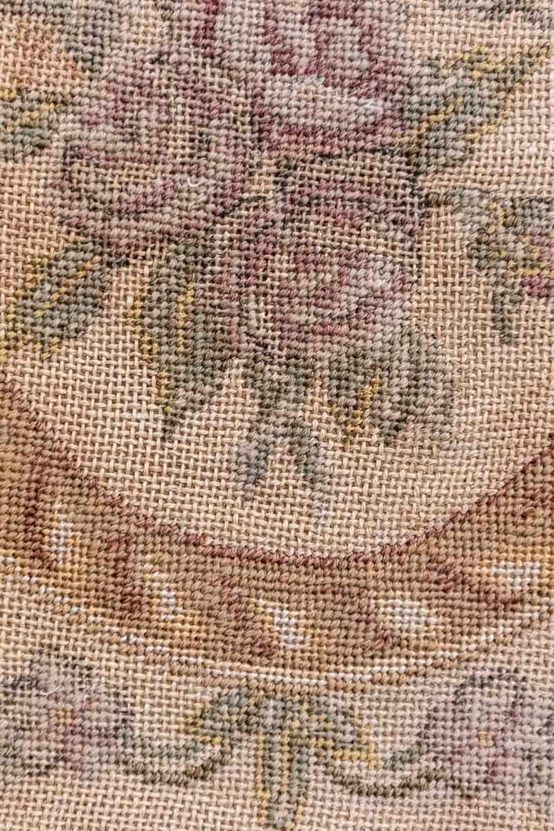 French 19th Century Framed Aubusson Oval Floral Tapestry in Giltwood Frame - JAA