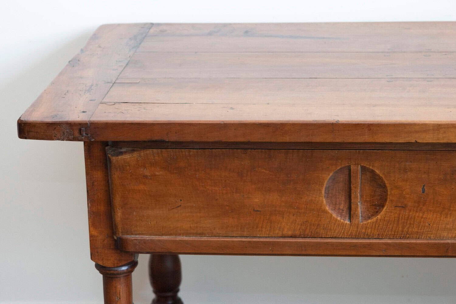 French Louis XVI Period 1790s Farm Table with Sliding Panels and Carved Heart - JAA