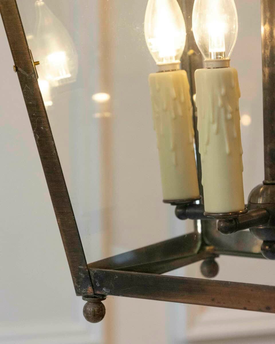 Pair of Early 20th-Century French Copper Hanging Lanterns - JAA