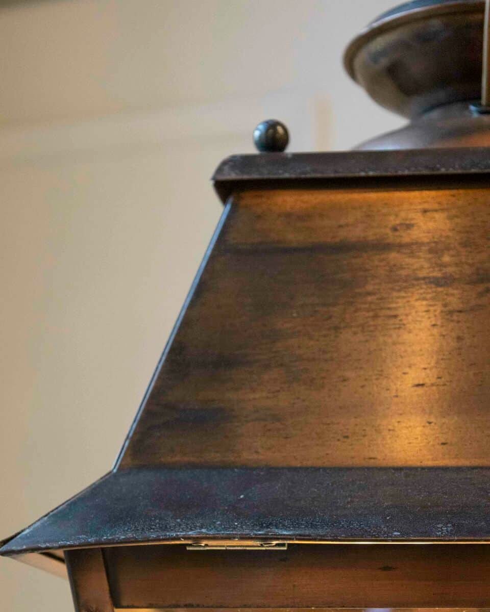 Pair of Early 20th-Century French Copper Hanging Lanterns - JAA