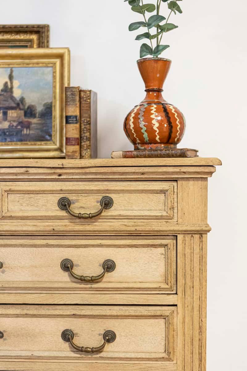 20th Century French Bleached Oak Commode - JAA