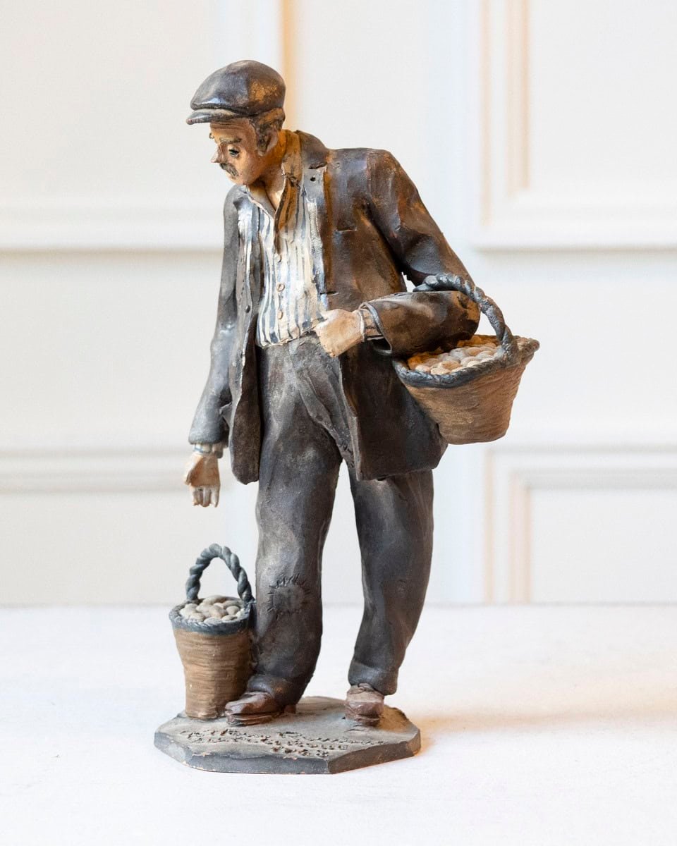 Italian 1968 Caltagirone Polychrome Terracotta Sculpture by Gaetano Romano - JAA