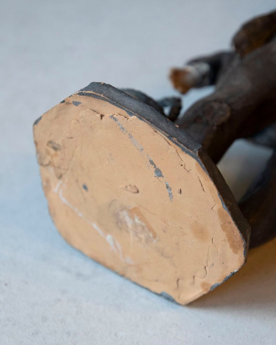 Italian 1968 Caltagirone Polychrome Terracotta Sculpture by Gaetano Romano - JAA