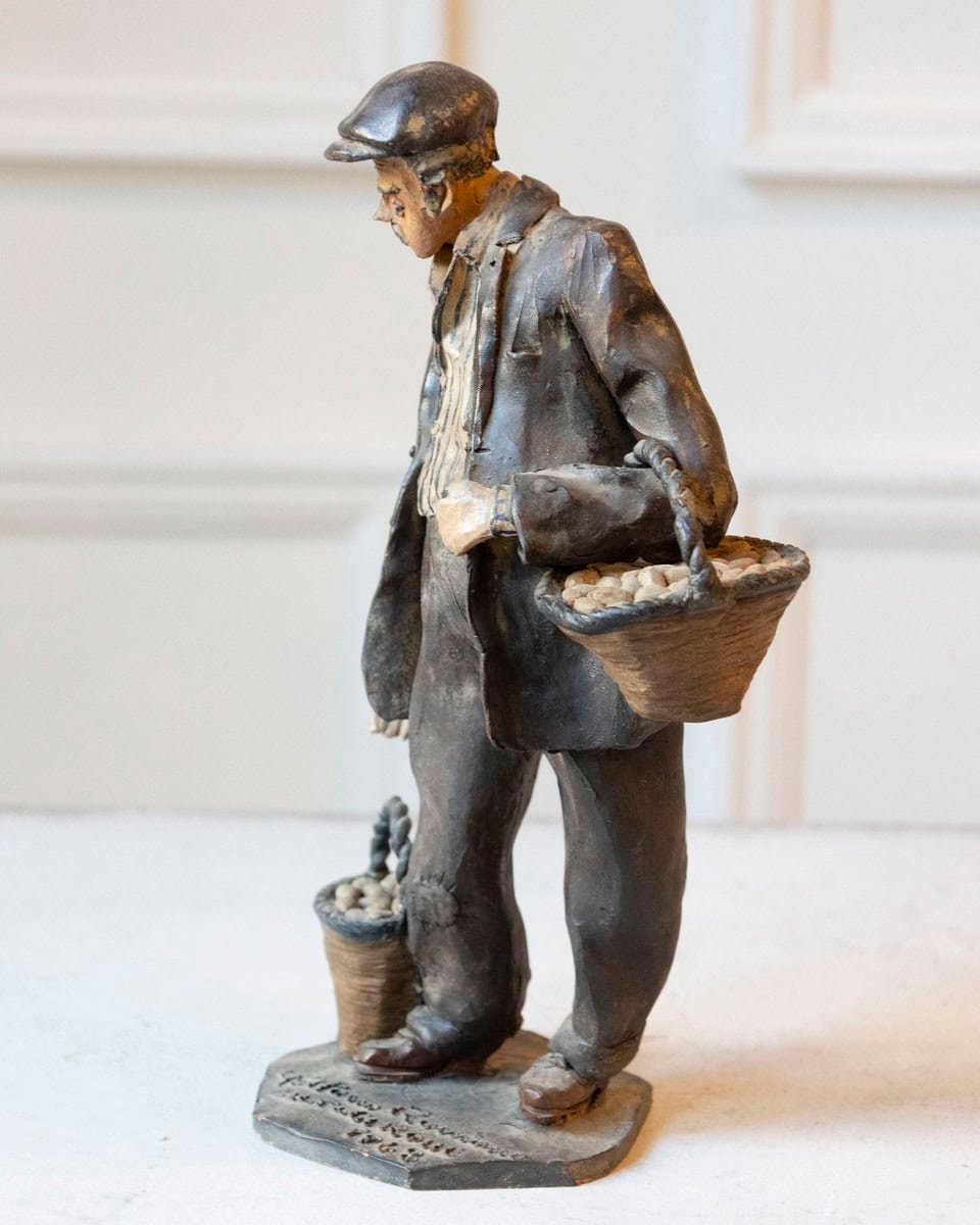 Italian 1968 Caltagirone Polychrome Terracotta Sculpture by Gaetano Romano - JAA