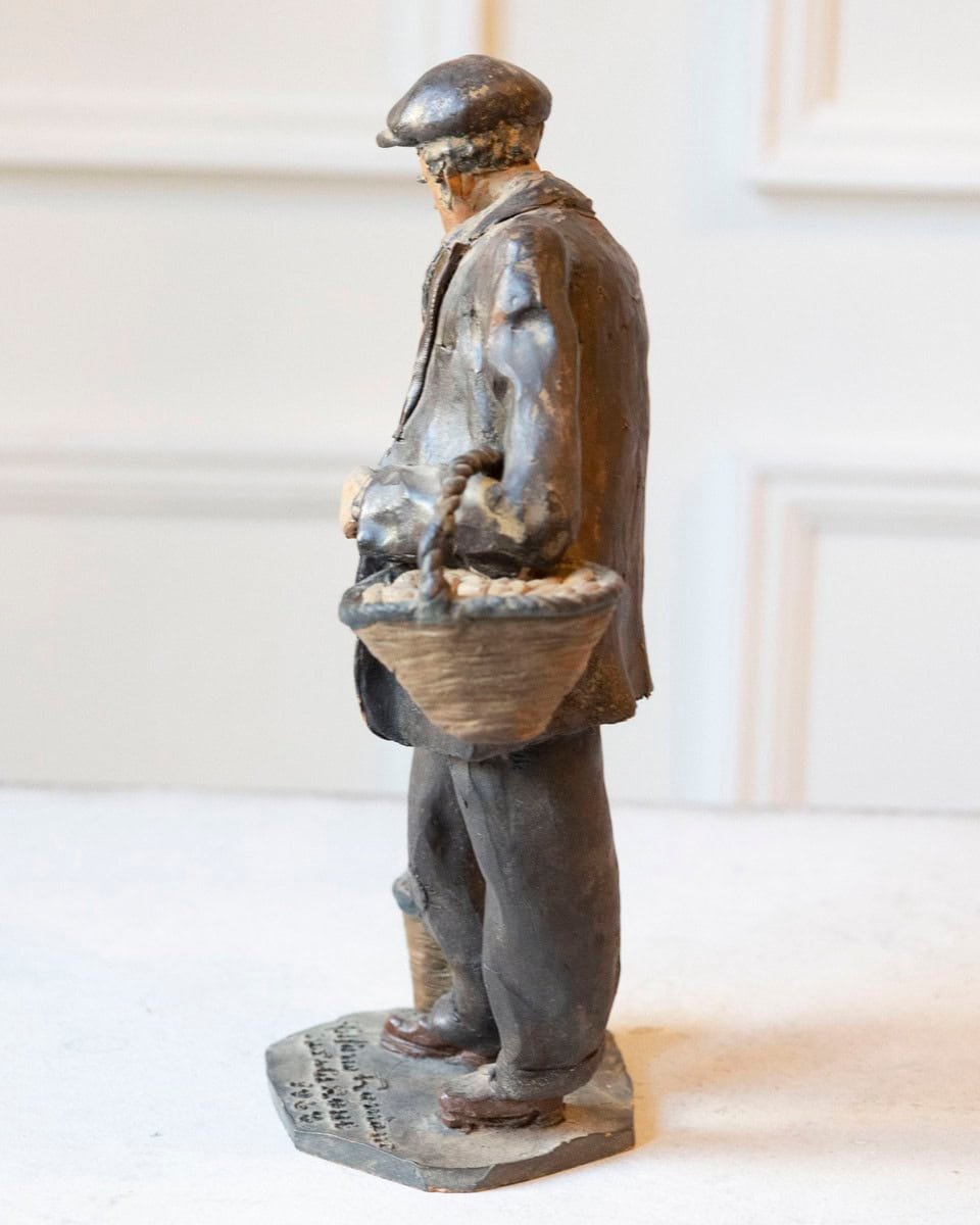 Italian 1968 Caltagirone Polychrome Terracotta Sculpture by Gaetano Romano - JAA