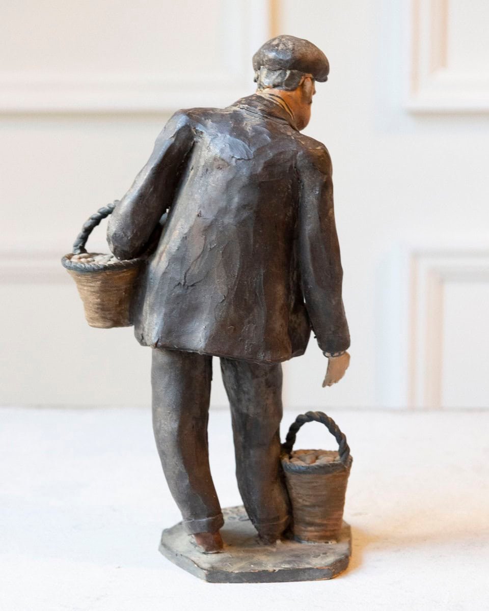 Italian 1968 Caltagirone Polychrome Terracotta Sculpture by Gaetano Romano - JAA