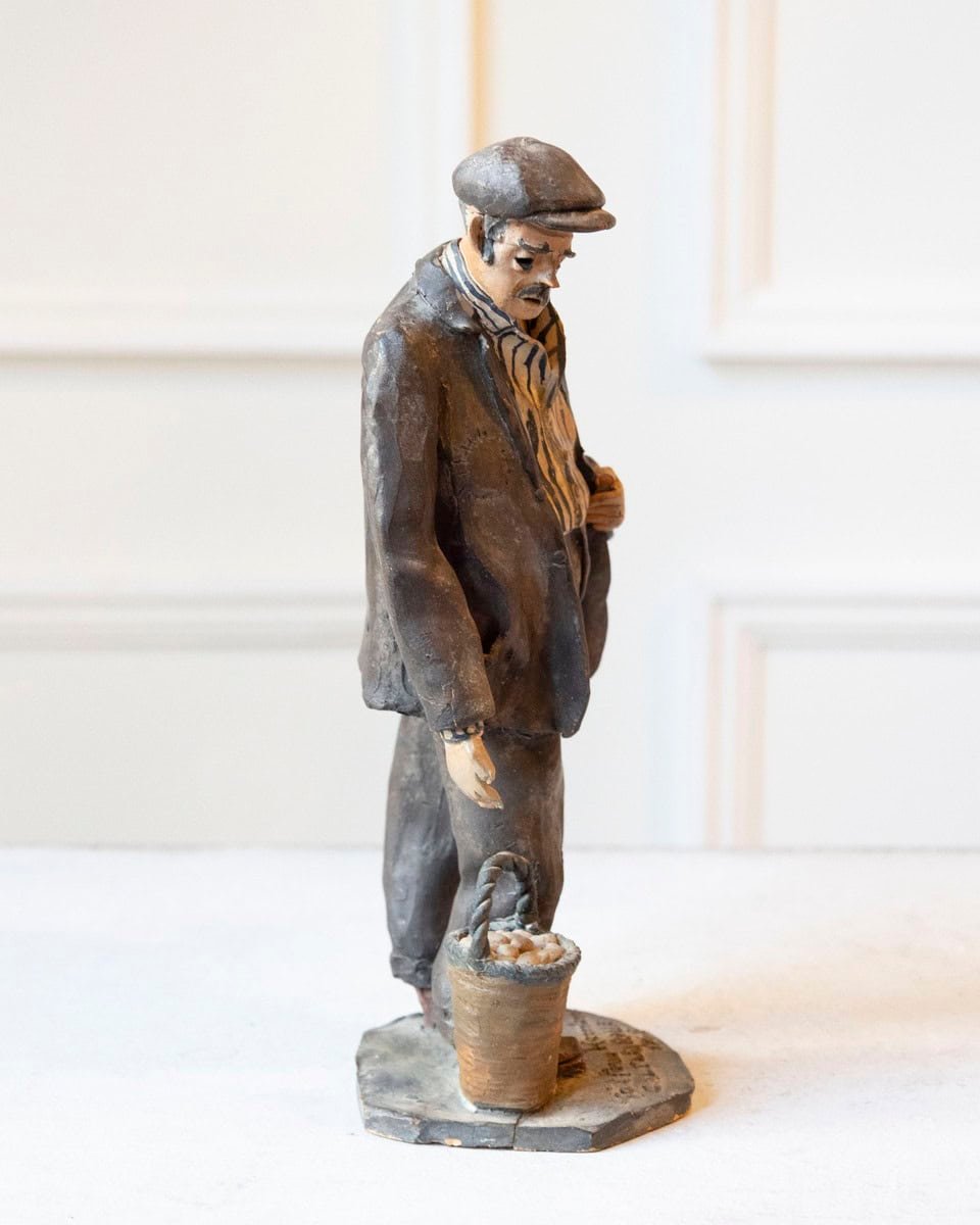 Italian 1968 Caltagirone Polychrome Terracotta Sculpture by Gaetano Romano - JAA