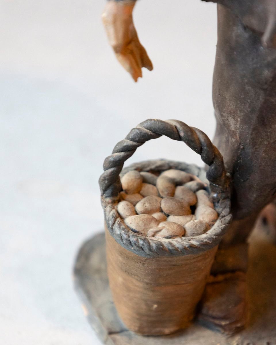 Italian 1968 Caltagirone Polychrome Terracotta Sculpture by Gaetano Romano - JAA