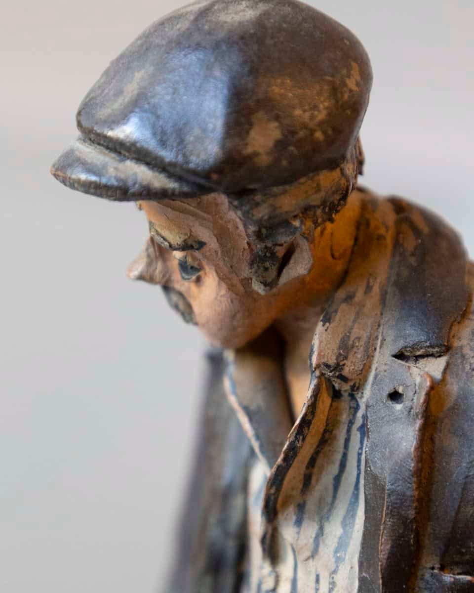 Italian 1968 Caltagirone Polychrome Terracotta Sculpture by Gaetano Romano - JAA